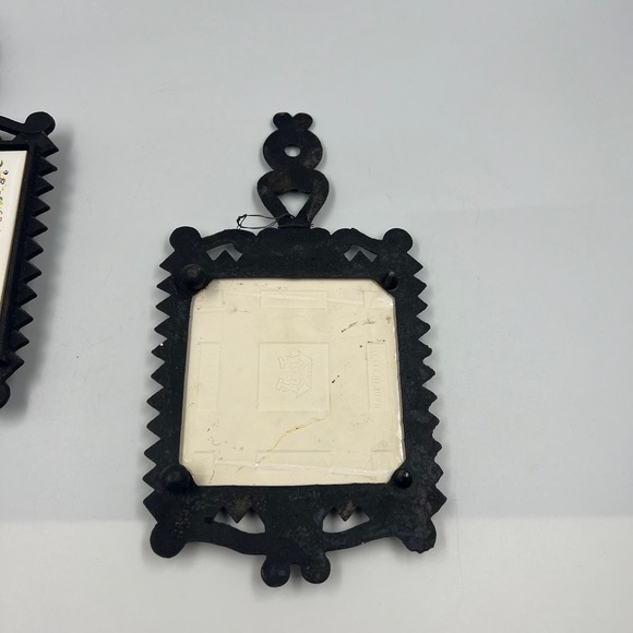 Vintage Ceramic Tile & Cast Iron Trivet MCM MidCentury Daily Bread DAMAGED - Picture 5 of 12